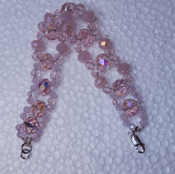New, Lt. Rose Pink Crystal Bracelet 7.25 inches length - Picture 2 of 5